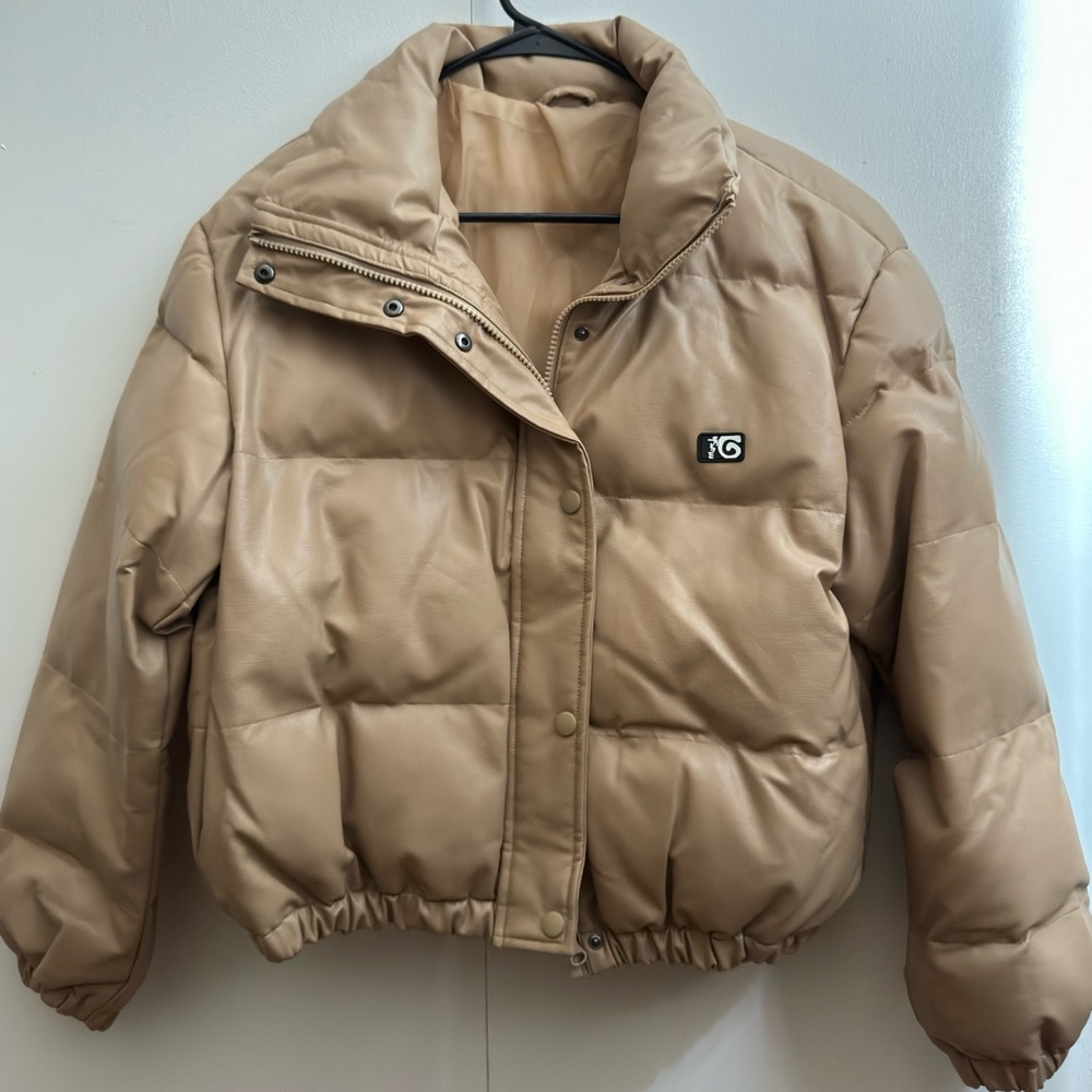 Women’s Leather Puffer Jacket